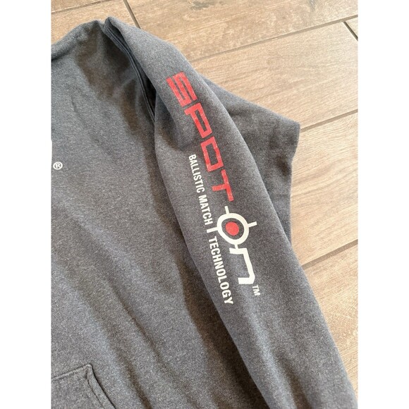 VTG Nikon Spot On Hoodie Hanes Printpro adult Medium 90s Y2K Gray LNC - Picture 3 of 8